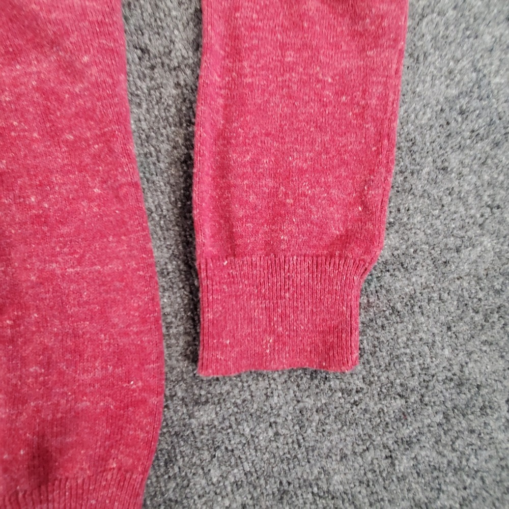 Express Sweater Mens M V-Neck Maroon Heathered Lion Logo 100% Cotton NEW - Picture 9 of 13